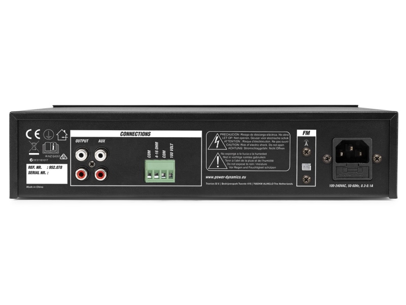 Power Dynamics PDM45 Amplificador 45w con bluetooth, reproductor media y FM